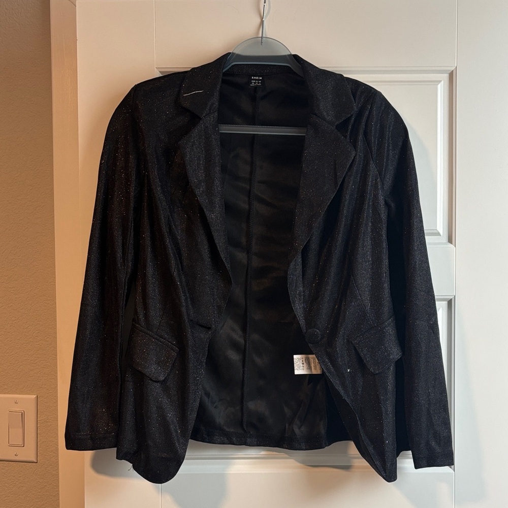 SHEIN Shimmering Black Blazer